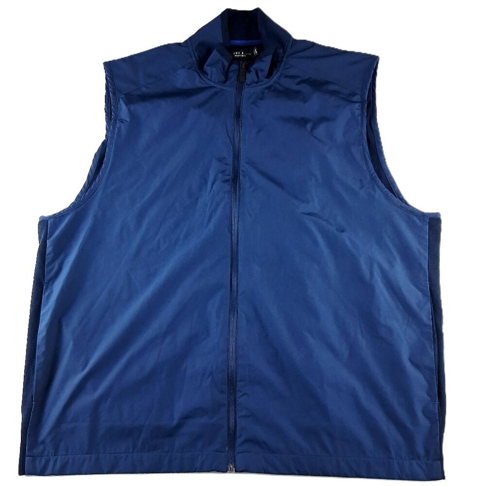 Perry Ellis Motion Performance Full Zip Vest Men's Size XL Ink Blue Pockets